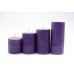 biZyug Handmade Pillar Candles Marble Finish Lavender Fragrance Smokeless Long Lasting Candles Set of 4(Size 2 * 1.8 2 * 2.5 2 * 3.8 2 * 4.2Inch)