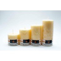 biZyug Handmade Pillar Candles Marble Finish Jasmine Fragrance Smokeless Long Lasting Candles Set of 4(Size 2 * 1.8 2 * 2.5 2 * 3.8 2 * 4.2Inch)
