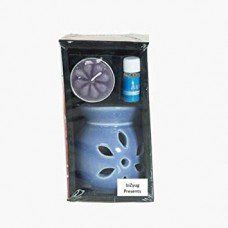 biZyug Ceramic Oil Burner with Tealight and 5ml Lavender Aroma Oil Gift Pack