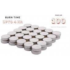 biZyug Unscented Tea Light Candles (1.5 Hour Burn time, White, 10 Gram, Pack of 100)