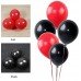 Metallic Latex Balloons Pack for Happy Birthday Decorations Halloween Decorations (Red and Black 100 pcs)