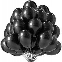 Metallic Balloons for Birthday / Anniversary Party Decoration Size (Black & Gold 50pcs)