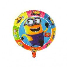 Minion Foil Balloon for Birthday Round Shape Yellow 1pcs