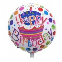 Happy Birthday Foil Balloon Round Shape 1 pcs