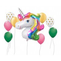 Unicorn Foil and Latex Balloons multicolor 9 Pcs