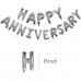 Happy Anniversary Foil Balloon Letters | Sliver | 16 Letters