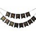 Black and Gold Happy Birthday Bunting Banner Decoration