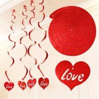 Love Swirl for Valentine Party Decoration | Red | 6 pcs