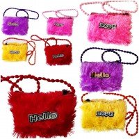 Girls Kids Purse Mini Fur Handbags for Return Gift 1 pcs