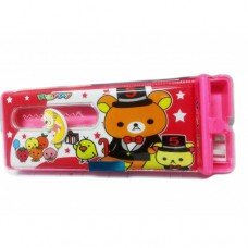 Pencil Box with Sharpener & Dual Sided Game & Teddy design
